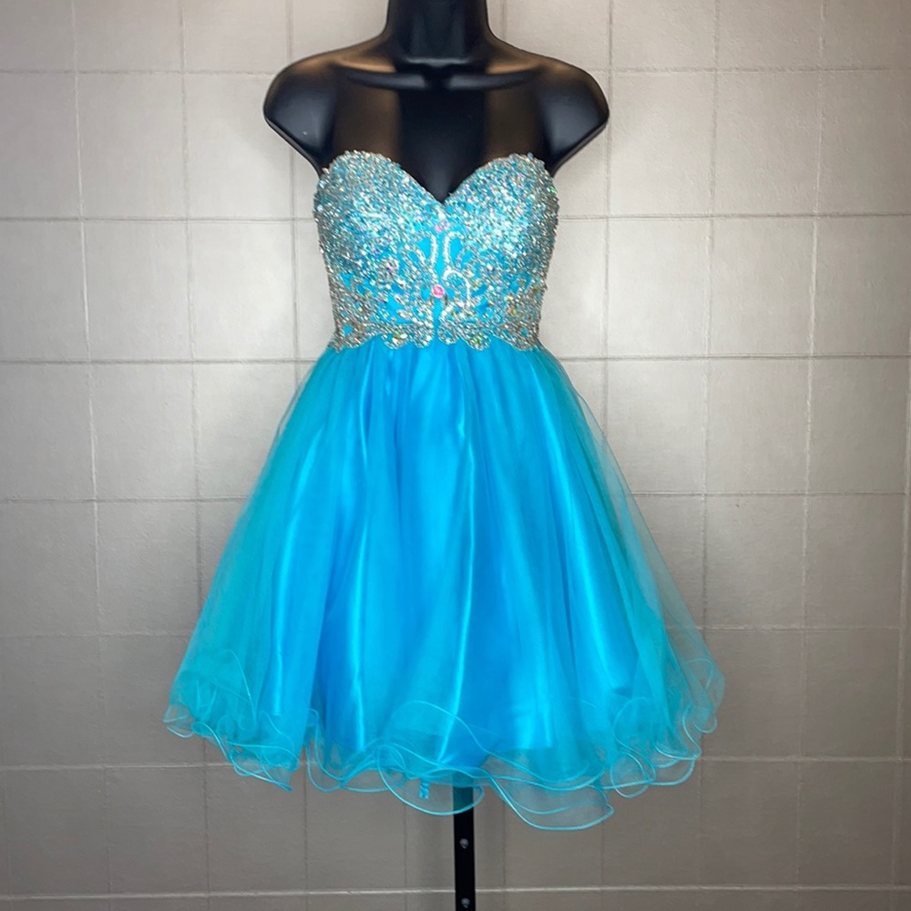 [Alyce Paris] - Strapless Beaded Bodice Prom Dress